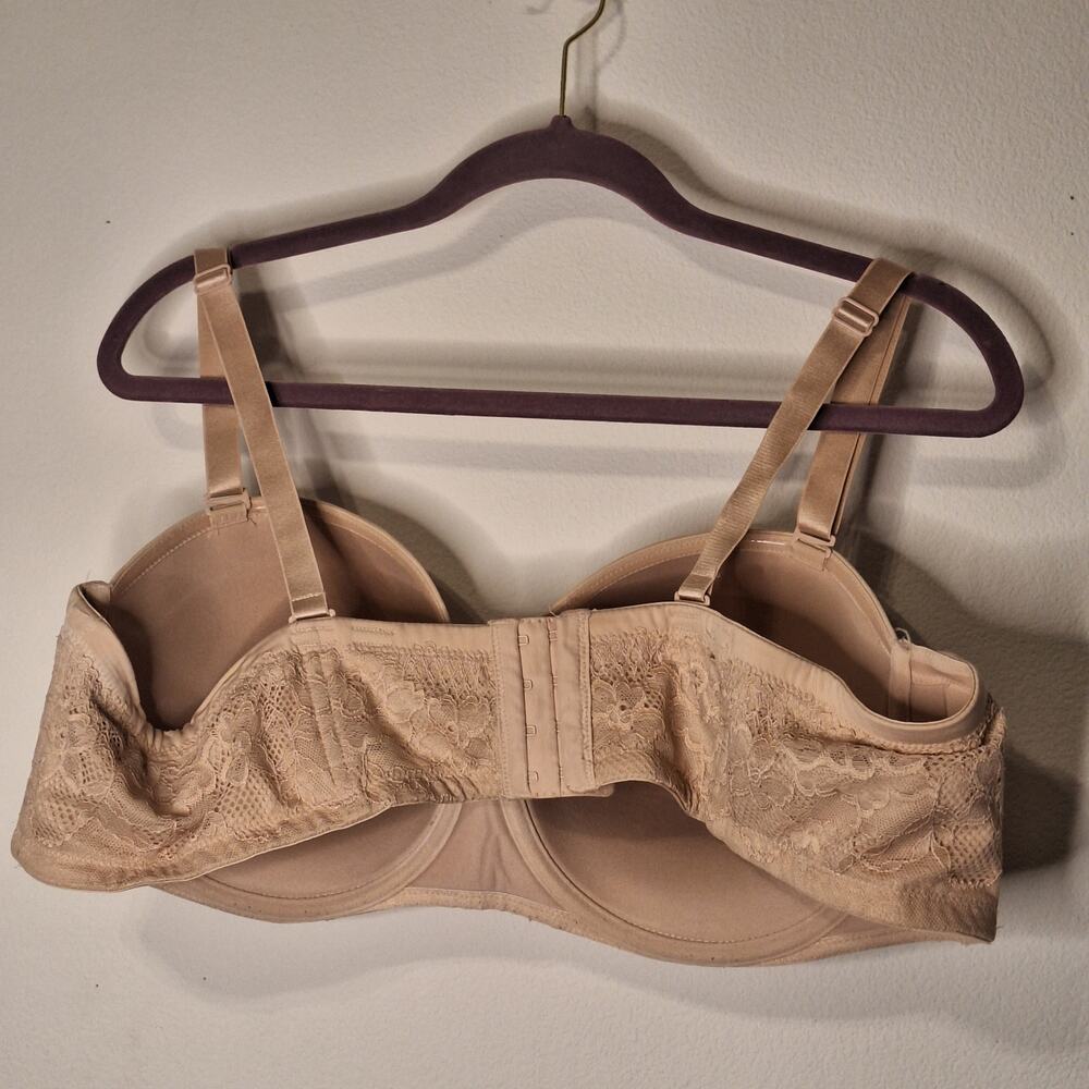 Torrid 46D Bombshell Everyday Strapless light nude cream Push-Up Bra - Picture 4 of 6
